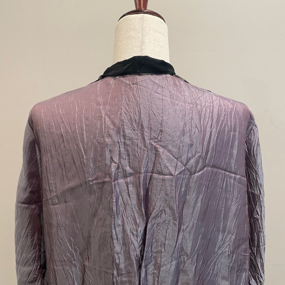 Lee Andersen Art to Wear Mixed Media Velvet Burnout Lace Trim Kimono Style Cardi - Picture 11 of 14